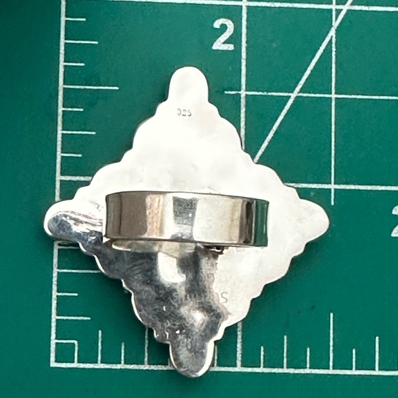 Pink queen conch aurora opal sterlin silver adjustable statement ring - Picture 4 of 12